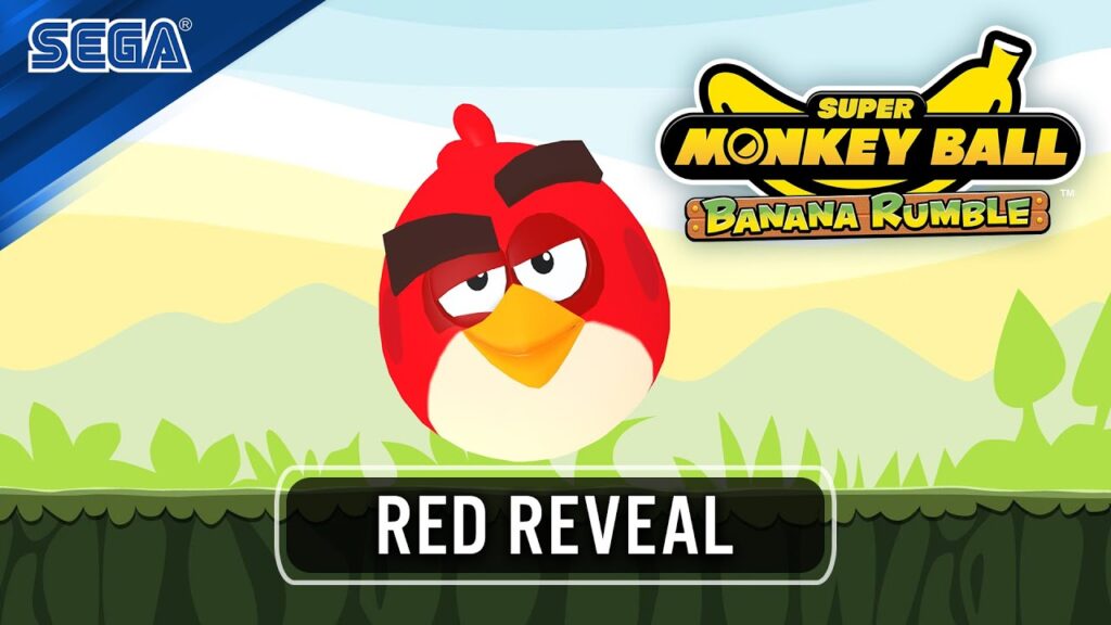 Red di Angry Birds con il logo di Super Monkey Ball Rumble
