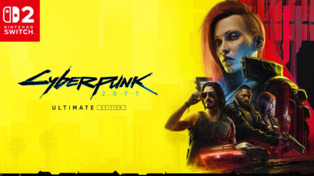 I personaggi di Cyberpunk 2077 con il logo di Nintendo Switch 2