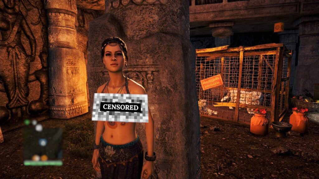 Una donna di Far Cry 4 con la censura