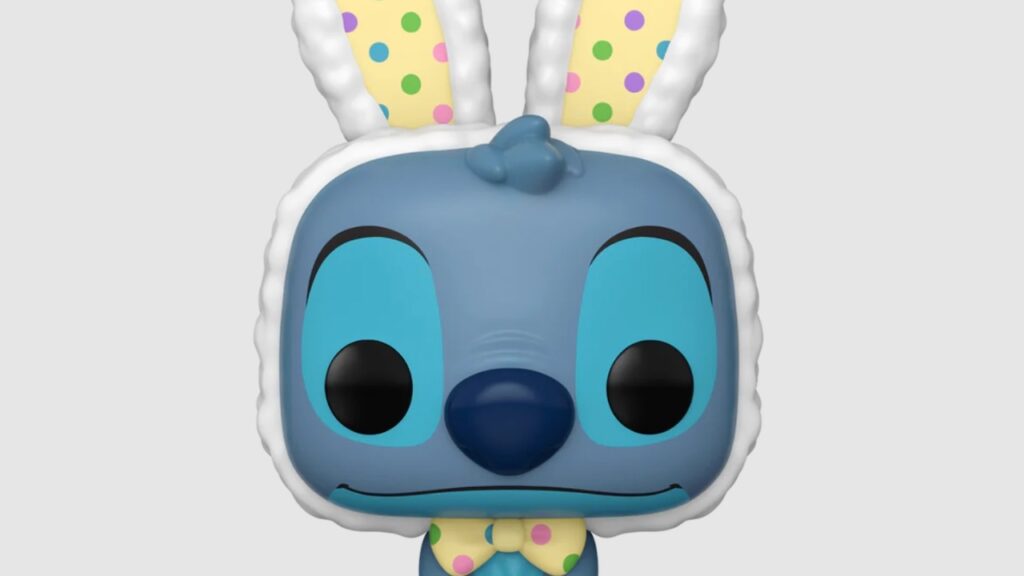 Uno Stitch di Funko Pop in versione coniglio di Pasqua