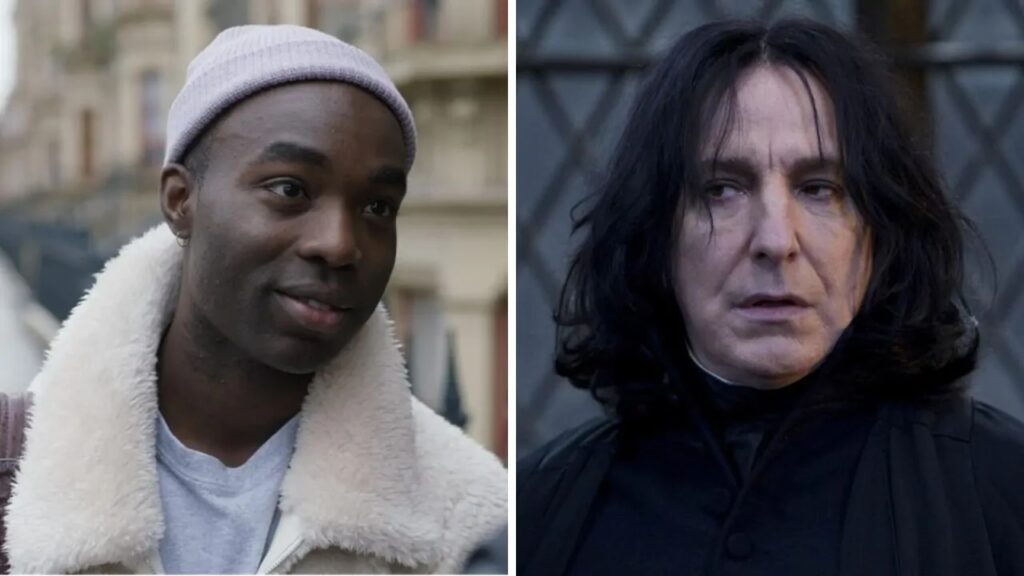 Paapa Essiedu con al fianco Piton di Garry Potter