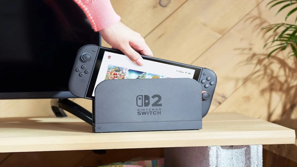 Un Nintendo Switch 2 nella dock