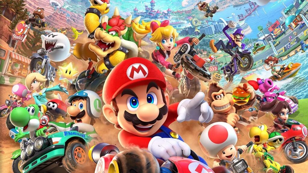 Super Mario e gli altri personaggi di Mario Kart World