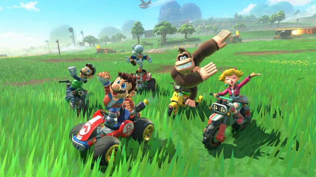 Alcuni personaggi di Mario Kart World