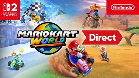 Il logo di Mario Kart World ed il Direct