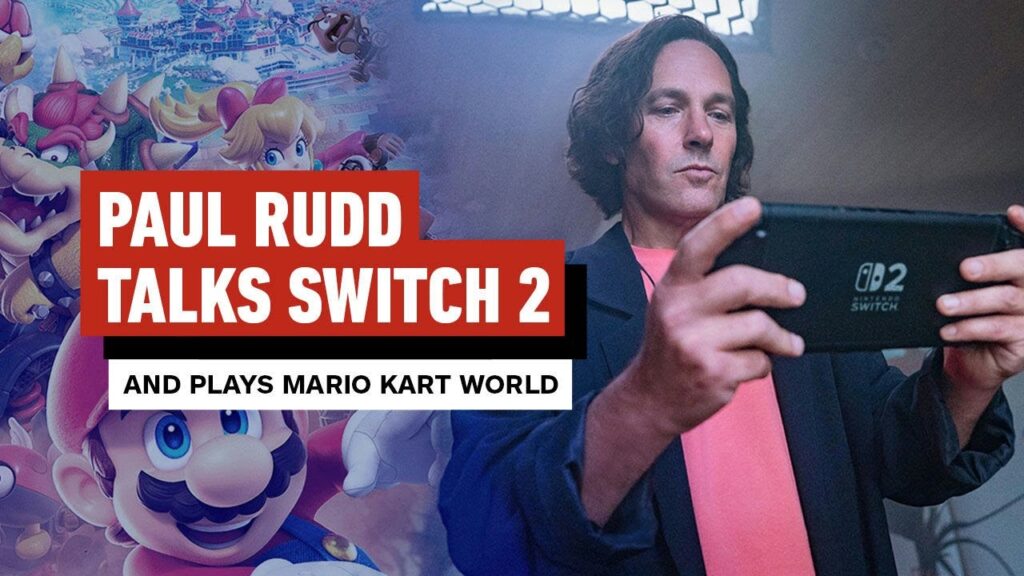 Paul Rudd mentre impugna un Nintendo Switch 2
