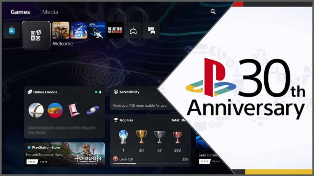 Il logo dei temi del 30 anniversario di PlayStation