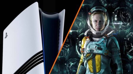 Una PS5 Pro con al fianco Selene di Returnal