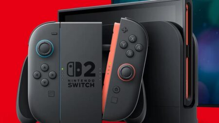 Un Nintendo Switch 2 in primo piano