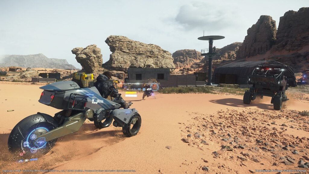 Sam Porter Bridges di Death Stranding 2: On The Beach su una moto
