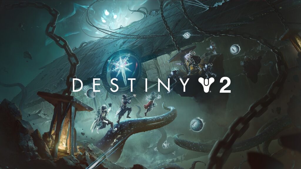 Il logo di Destiny con dei personaggi
