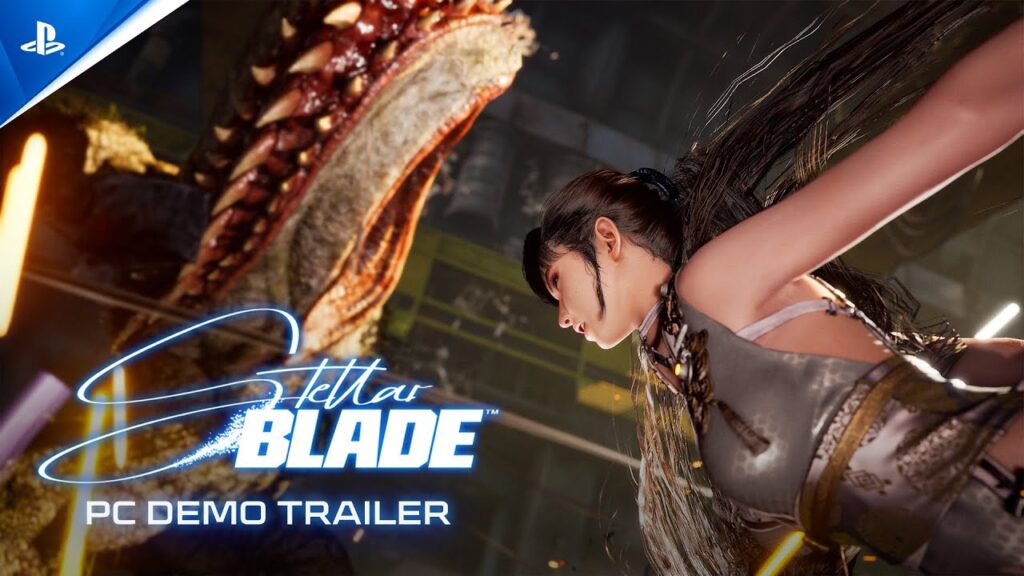 Eve con il logo della demo su PC di Stellar Blade