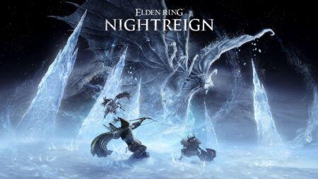 Tre personaggi di Elden Ring Nightreign mentre affrontano un nemico ghiacciato