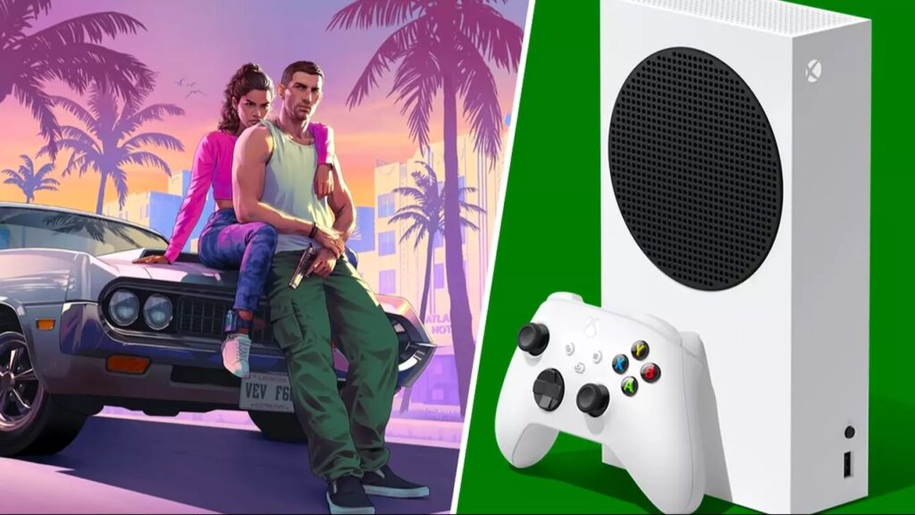 Lucia e Jason di GTA 6 con al fianco un Xbox Series S