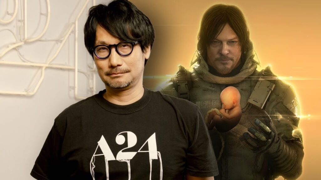 Hideo Kojima con al fianco Sam Porter Bridges di Death Stranding