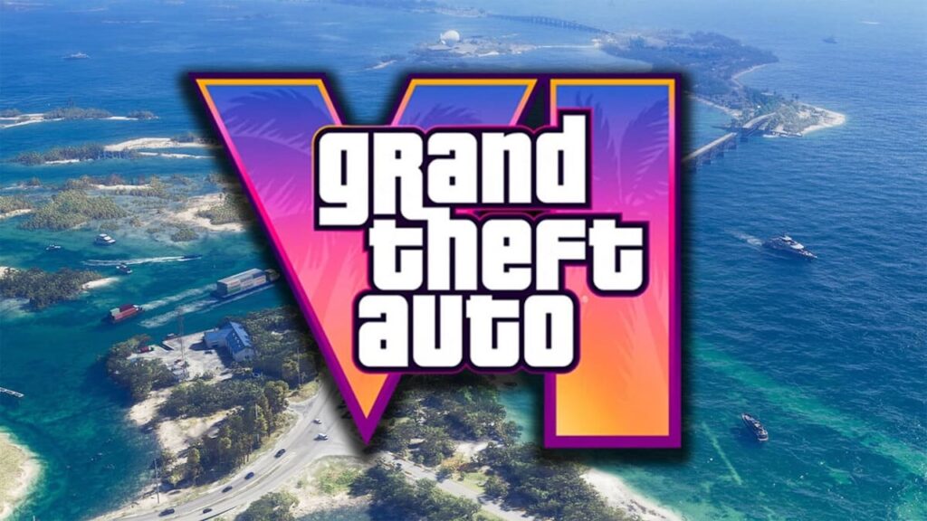 Il logo di GTA 6 con il mare sullo sfondo