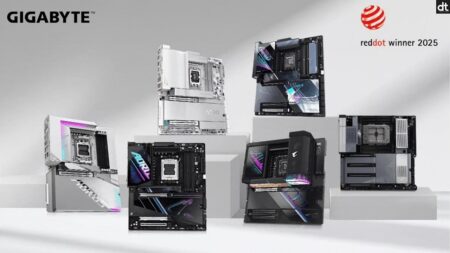 Le schede di Gigabyte con il logo dei Red Dot Design Award 2025