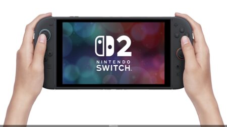 Un Nintendo Switch 2 tra le mani di un giocatore