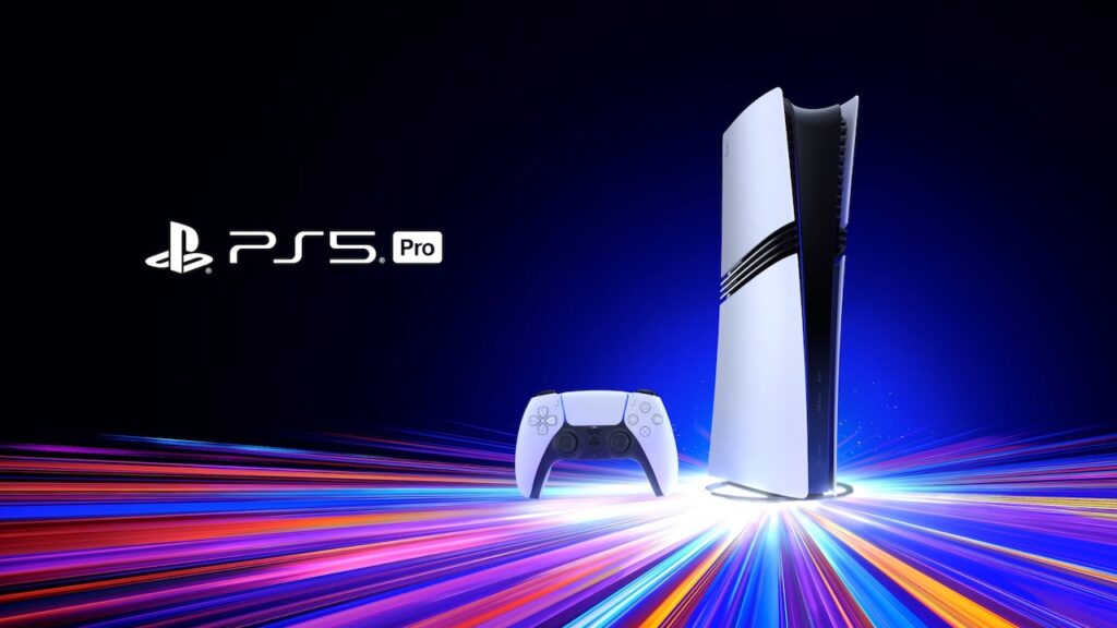 Una PS5 Pro con delle luci sotto