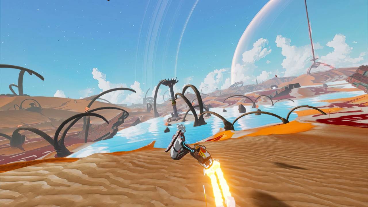 bios guida il suo hovercraft in star overdrive