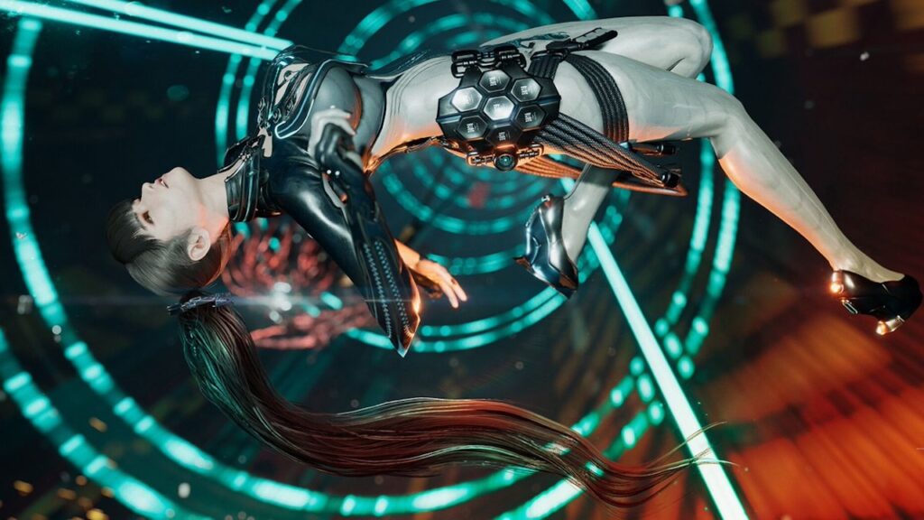 Eve di Stellar Blade in aria