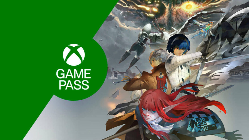 Il logo di Xbox Game Pass ed i personaggi di Metaphor: ReFantazio