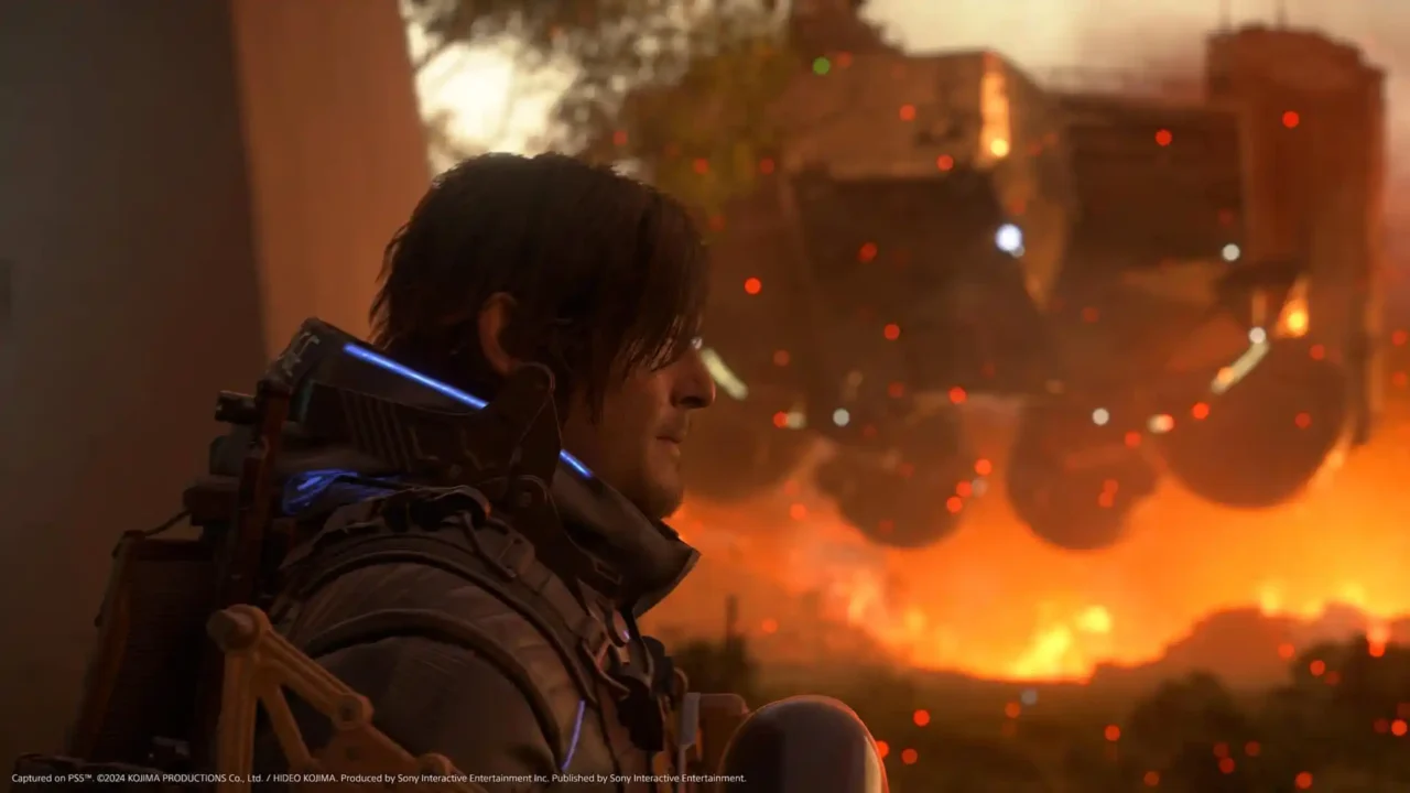 Death Stranding 2: una scena con i cambiamenti climatici