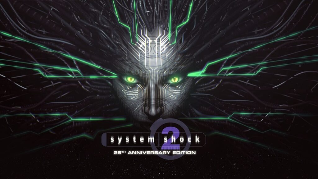 Key Art di System Shock 2: 25th Anniversary Remaster con immagine di SHODAN