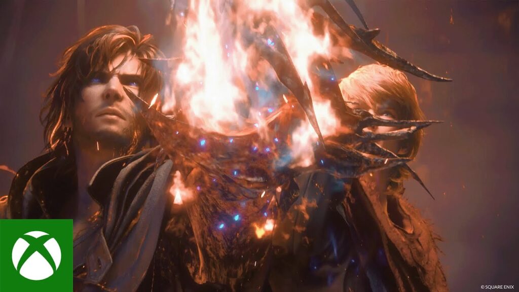Clive e Joshua di Final Fantasy 16 con il logo Xbox