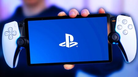 Una PlayStation Portal con il logo PlayStation