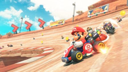 Super Mario su un Kart in Mario Kart World