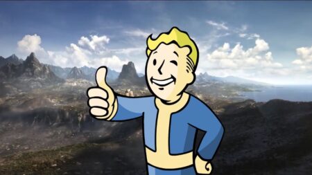 Il pip-boy di Fallout con il pollice alto