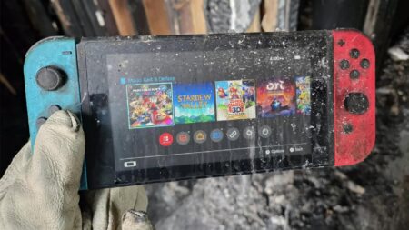Un Nintendo Switch bruciata