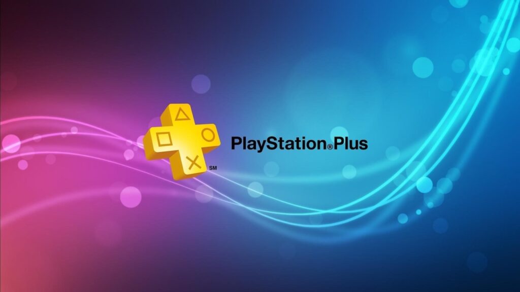 Il logo di PlayStation Plus con uno sfondo blu