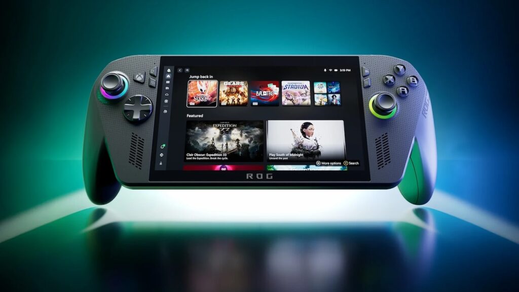 Una ROG Xbox Ally in primo piano