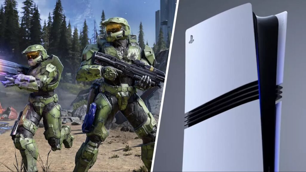Master Chief di Halo con al fianco una PS5 Pro