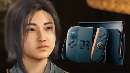 Naoe di Assassin's Creed Shadows con al fianco Nintendo Switch 2