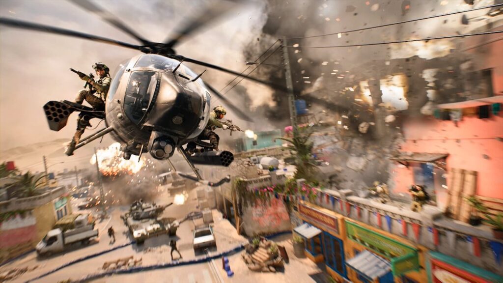 I soldati di Battlefield 6 su un elicottero