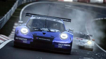 Due auto in pista di Gran Turismo 8