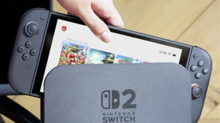 Un Nintendo Switch nella dock