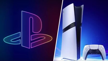 Una PS5 Pro con al fianco il logo di PlayStation per PS6