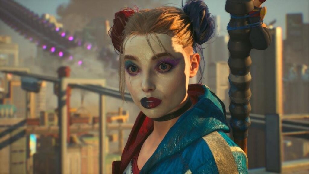 Harley Quinn di Suicide Squad: Kill The Justice League con un'espressione sorpresa