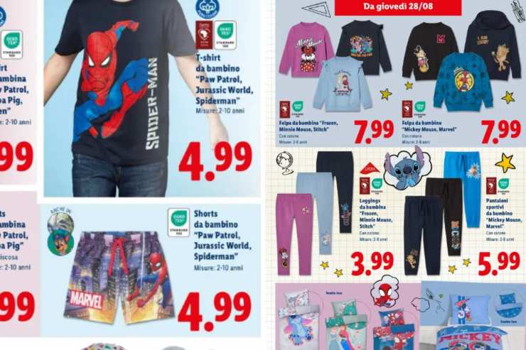 Foto volantino LIDL con abiti e accessori