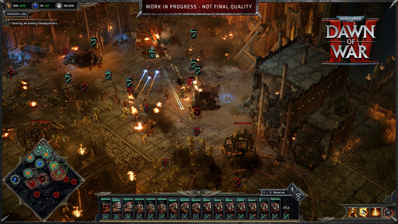 Interfaccia dello strategico Warhammer 40.000: Dawn of War 4 durante un combattimento
