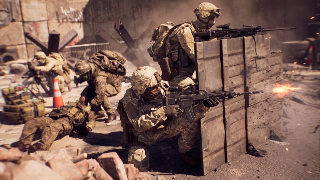 I soldati di Battlefield 6 dietro una barricata