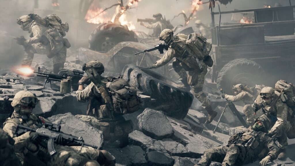 Alcuni soldati di Battlefield 6 mentre martellano