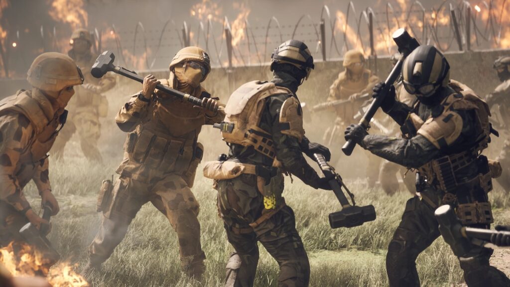 Dei soldati di Battlefield 6 con dei martelli in mano