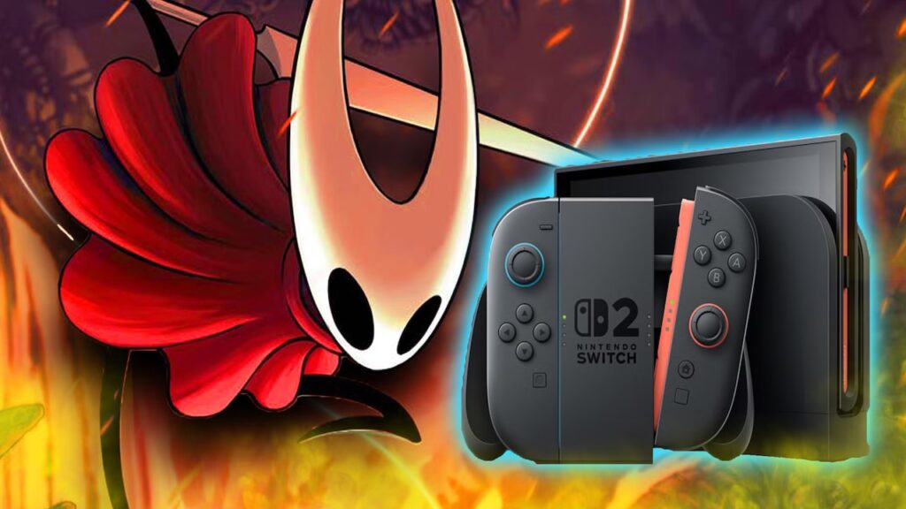 La protagonista di Hollow Knight: Silksong con al fianco un Nintendo Switch 2
