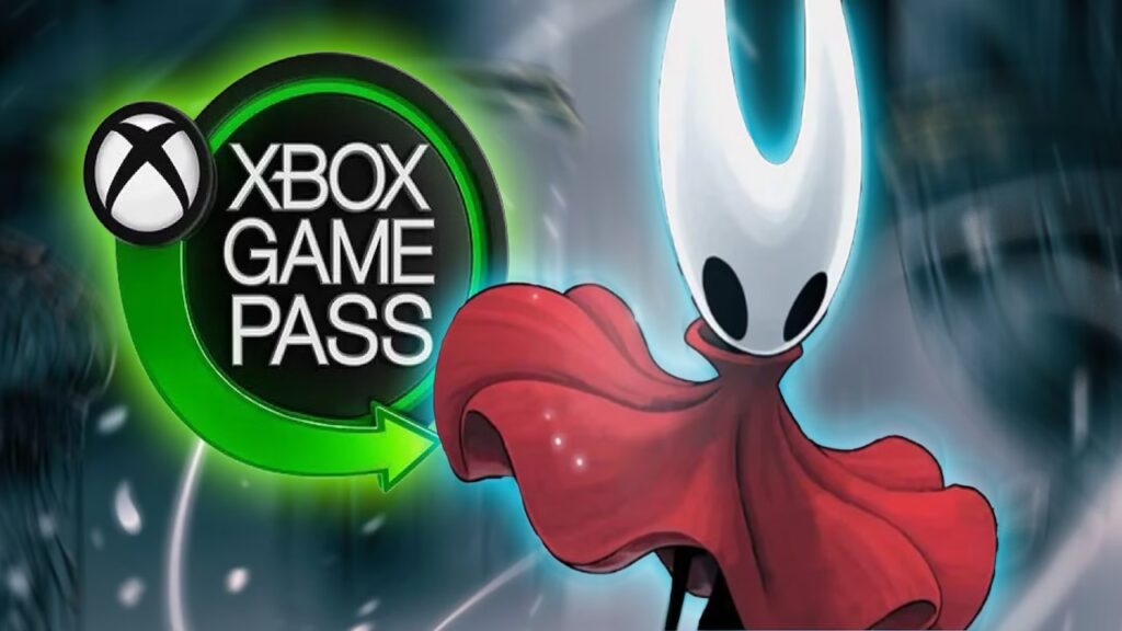 Hornet di Hollow Knight: Silksong con il logo di Xbox Game Pass a fianco