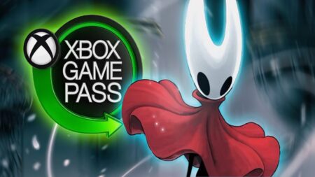 Hornet di Hollow Knight: Silksong con il logo di Xbox Game Pass a fianco